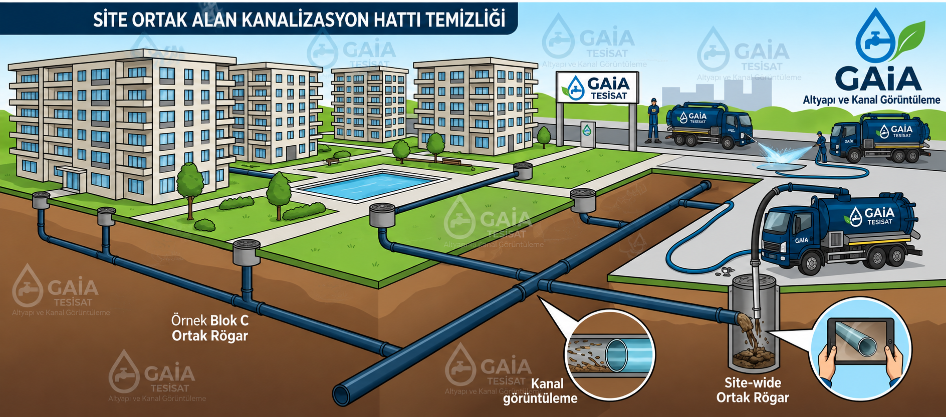 Ortak Alan Kanalizasyon Hattı Temizliği